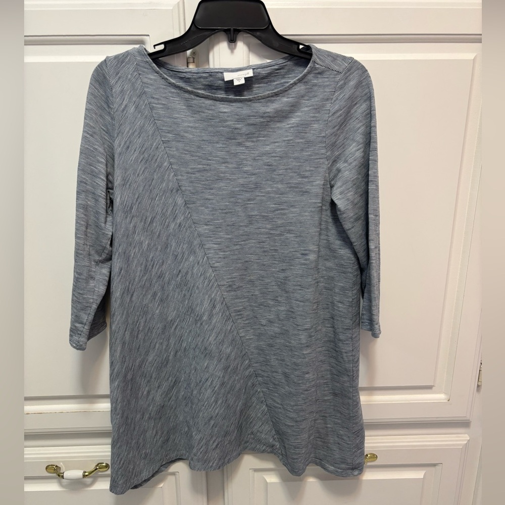J. Jill Pure Jill Blue Space Dye 3/4 Sleeve Tunic Top Women’s Size Small